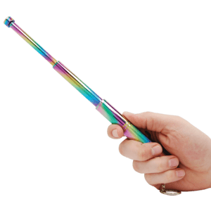 multi-color telescopic steel baton full view